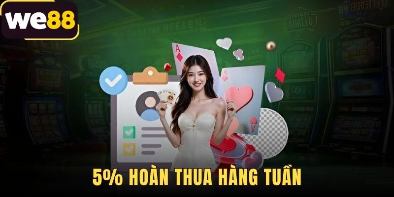 5% Hoàn Thua Hàng Tuần - Hoàn Tiền Tự Động Tại WE88