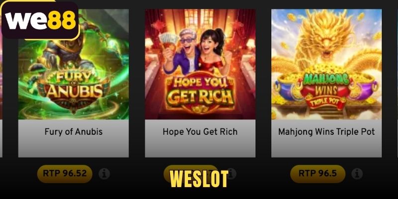 WESlot - Sảnh Game Nổ Hũ WE88 Chính Thức Tặng 88K